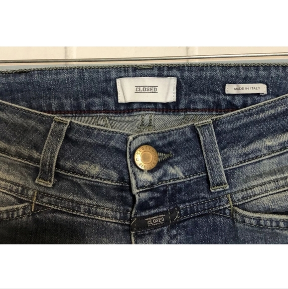 Closed Pedal Star Distressed Skinny Stretch Denim Blue Jeans 25 - Picture 11 of 12